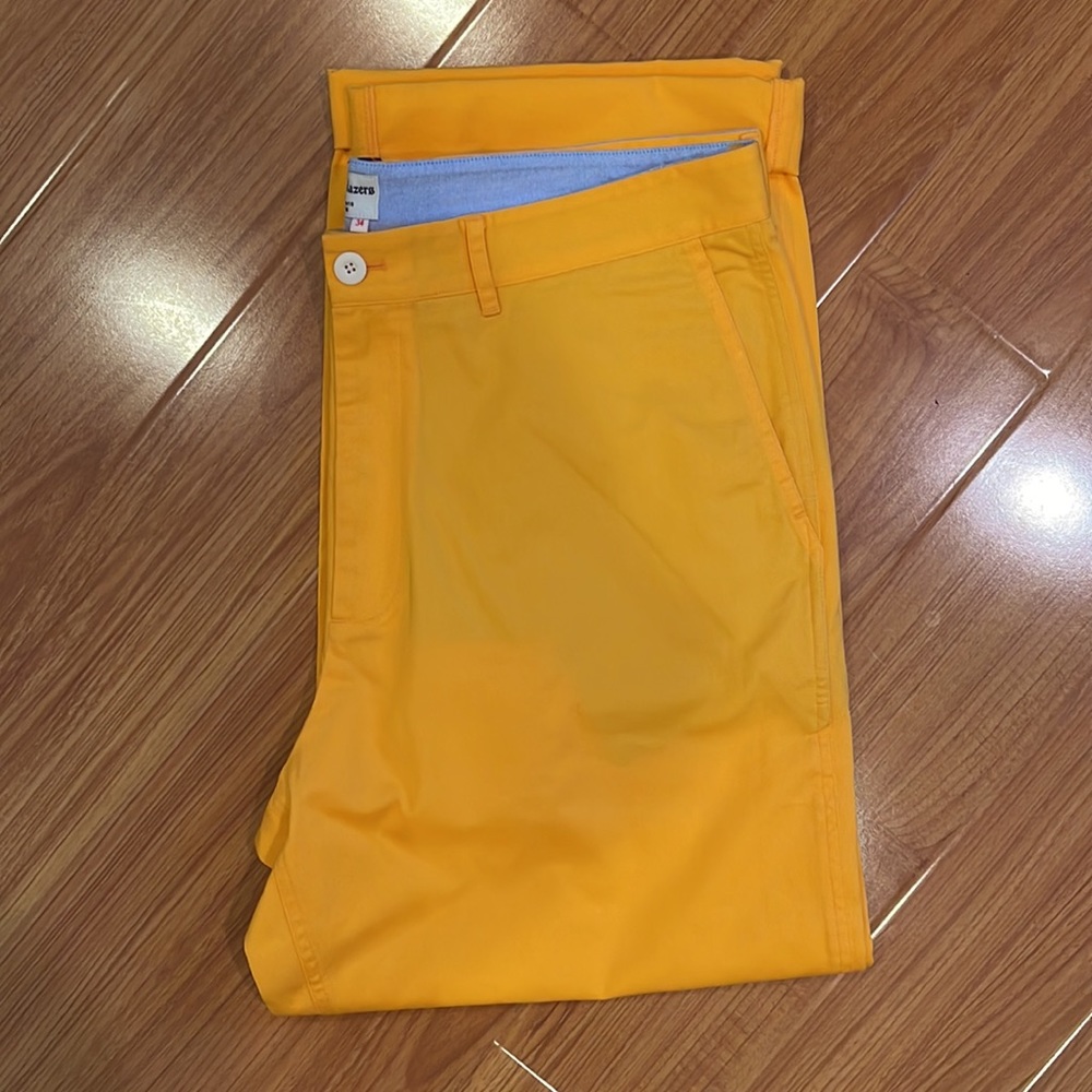 NWT ROWING BLAZERS COTTON TWILL WIDE LEG PANT in YELLOW size 34